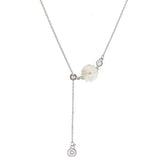 925 Silver Zircon Chrysanthemum Necklace Pendant Statement Jewelry for Women