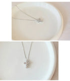 925 Silver Cross Necklace Pendant Zircon Jewelry for Women