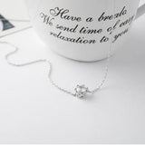 925 Silver Zircon Crown Pendant Necklace for Women