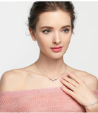 925 Sterling Silver Zircon Deer Pendant Necklace Jewelry for Women