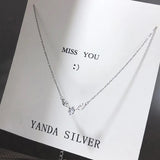 925 Sterling Silver Zircon Deer Pendant Necklace Jewelry for Women