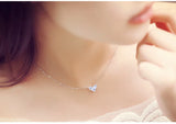 925 Silver Zircon Heart Necklace Pendant, Statement Jewelry for Women