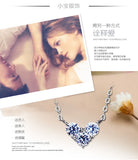 925 Silver Zircon Heart Necklace Pendant, Statement Jewelry for Women