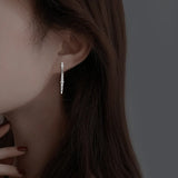 925 Silver Zircon Long Earrings for Women