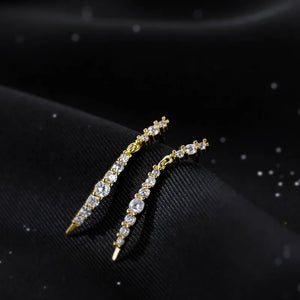 925 Silver Zircon Long Earrings for Women