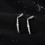 925 Silver Zircon Long Earrings for Women