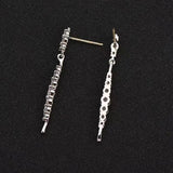 925 Silver Zircon Long Earrings for Women