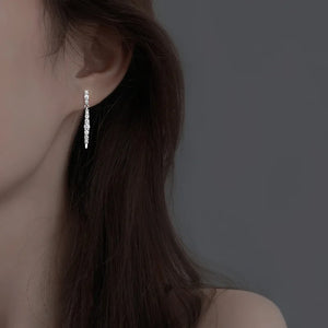 925 Silver Zircon Long Earrings for Women