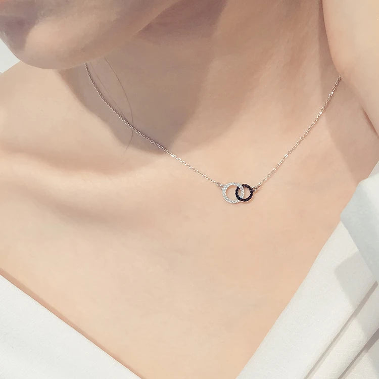 925 Silver Zircon Pendant Necklace Statement Jewelry for Women