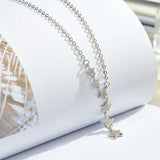 925 Silver Zircon Star Necklace Pendant Women's Silver Jewelry