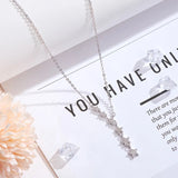 925 Silver Zircon Star Necklace Pendant Women's Silver Jewelry