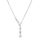 925 Silver Zircon Star Necklace Pendant Women's Silver Jewelry