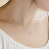 925 Silver Zircon Angel Necklace Pendant Statement Jewelry for Women