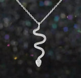 925 Silver Snake Necklace Pendant Zircon Jewelry for Women