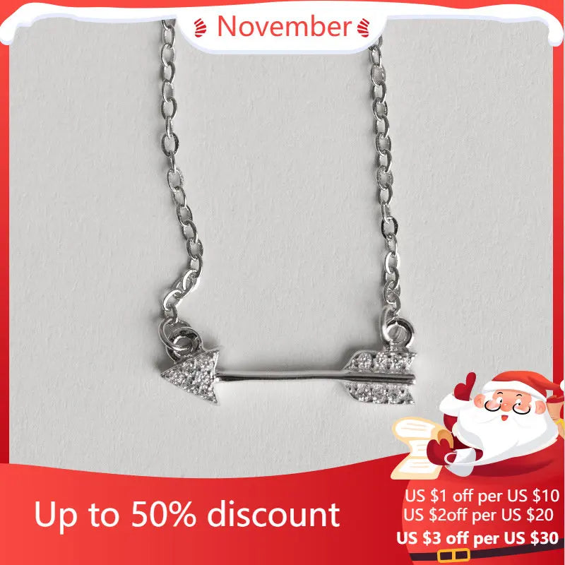 925 Sterling Silver Arrow Necklaces For Women Gift