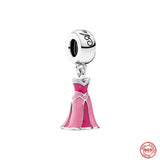 925 Sterling Silver Princess Dress Charms for Bracelet Necklace