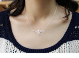 925 Silver Branch Flower Necklace Pendant for Women