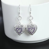 925 Silver Zircon Heart Earrings Holiday