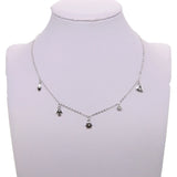 925 Silver Sun Heart CZ Charm Necklace for Women
