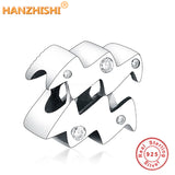 925 Sterling Silver Zodiac Beads Charms for Pan Charm Bracelet Jewelry