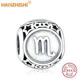 925 Sterling Silver Zodiac Beads Charms for Pan Charm Bracelet Jewelry