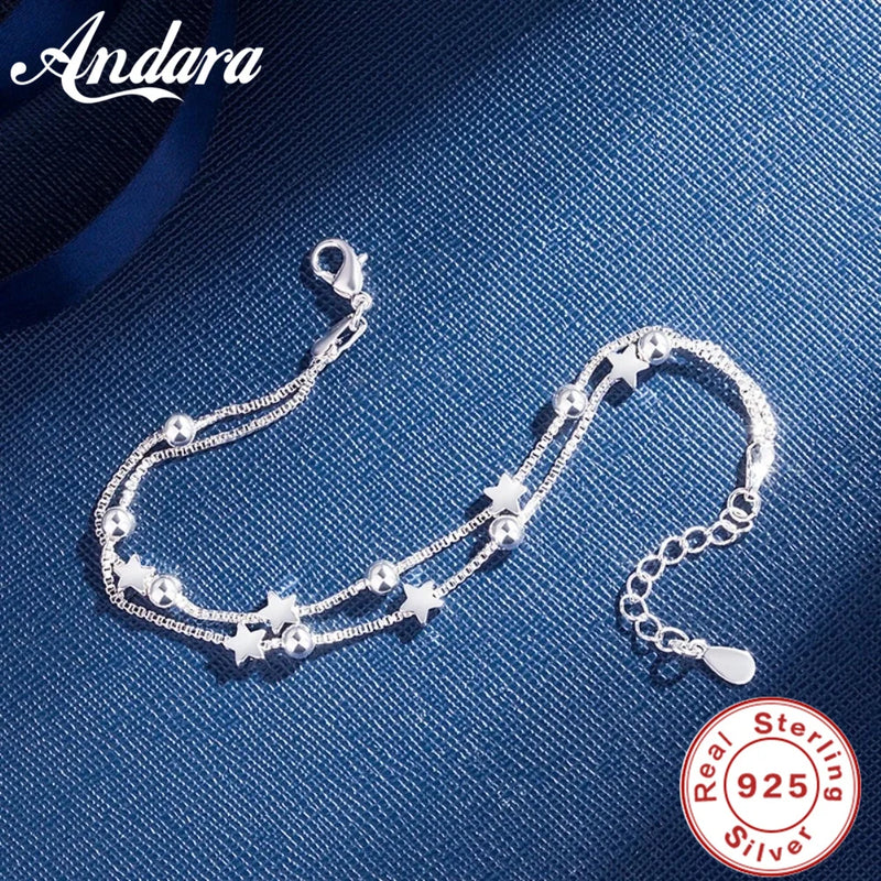 925 Silver Star Bracelet Women Starlight Shine Jewelry