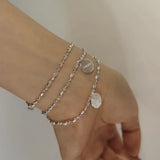925 Silver Letter Adjustable Bracelet For Women Fine Jewelry