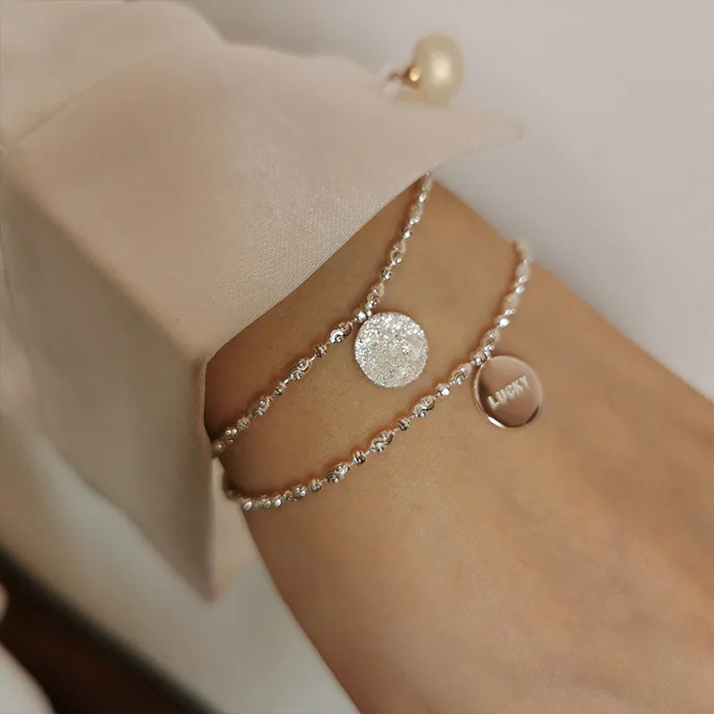 925 Silver Letter Adjustable Bracelet For Women Fine Jewelry