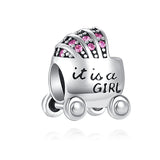 925 Silver Nipple Baby Carriage Pendant Charm for Bracelet DIY Jewelry