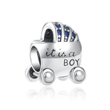 925 Silver Nipple Baby Carriage Pendant Charm for Bracelet DIY Jewelry