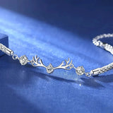 925 Silver Deer Zircon Bracelet for Women Wedding Christmas