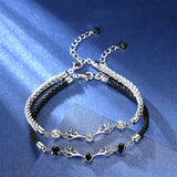 925 Silver Deer Zircon Bracelet for Women Wedding Christmas