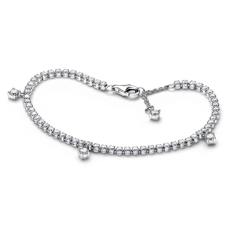 925 Sterling Silver Shooting Star Double Chain Bracelet with Red Tennis Bracelet
