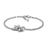 925 Sterling Silver Shooting Star Double Chain Bracelet with Red Tennis Bracelet