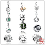 925 Silver Lucky Four Leaf Clover Charm Bead For Bracelet