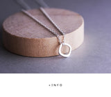 925 Sterling Silver Square Pendant Necklace for Women
