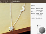 925 Silver Stars Moon Necklace Pendant Women Jewelry