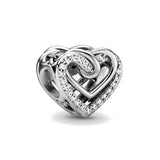 925 Silver Heart Cassette Charms for Bracelets DIY Jewelry