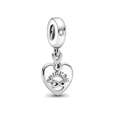 925 Silver Heart Cassette Charms for Bracelets DIY Jewelry