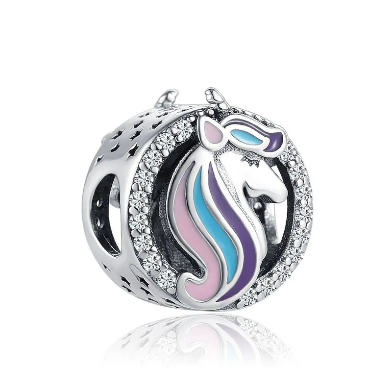 925 Silver Wolf Kitten Heels Bag Pendant Dangle DIY Bead