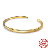 925 Silver Classic I-D Open Bracelet DIY Fit Charm For Women