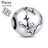 925 Silver Zodiac Beads for DIY Pendant Bracelet