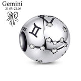 925 Silver Zodiac Beads for DIY Pendant Bracelet