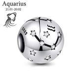 925 Silver Zodiac Beads for DIY Pendant Bracelet