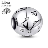925 Silver Zodiac Beads for DIY Pendant Bracelet