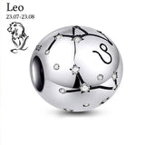 925 Silver Zodiac Beads for DIY Pendant Bracelet