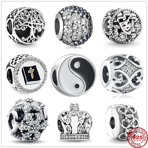925 Silver Life Tree Beads Pendant Charms for DIY Bracelet