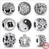 925 Silver Life Tree Beads Pendant Charms for DIY Bracelet