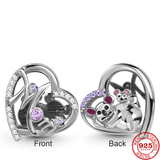 925 Silver Dino Pendant Mom Face Charm Bracelet DIY Jewelry