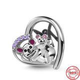 925 Silver Dino Pendant Mom Face Charm Bracelet DIY Jewelry